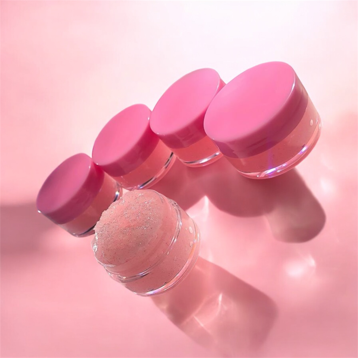 Pink lip scrub